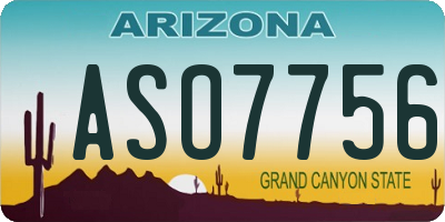 AZ license plate ASO7756