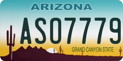 AZ license plate ASO7779
