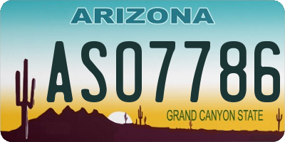 AZ license plate ASO7786