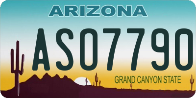 AZ license plate ASO7790
