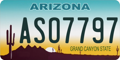 AZ license plate ASO7797