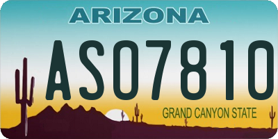 AZ license plate ASO7810