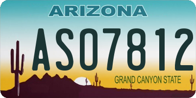 AZ license plate ASO7812