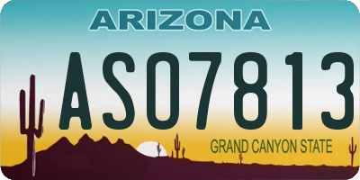 AZ license plate ASO7813