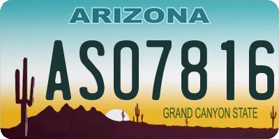 AZ license plate ASO7816