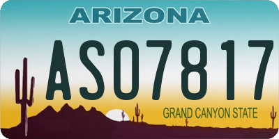 AZ license plate ASO7817