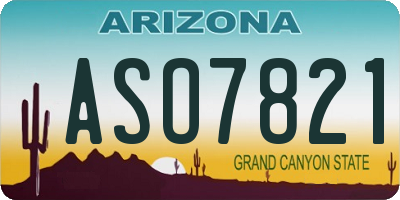 AZ license plate ASO7821