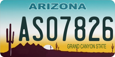 AZ license plate ASO7826