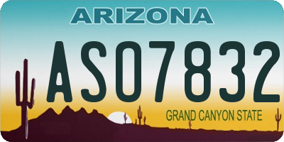 AZ license plate ASO7832