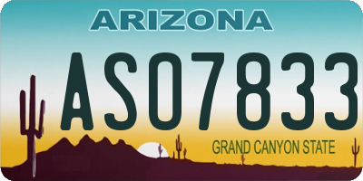 AZ license plate ASO7833