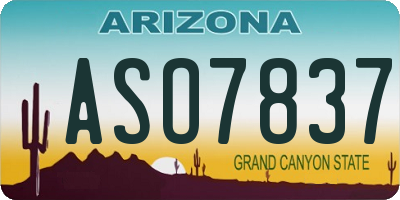 AZ license plate ASO7837