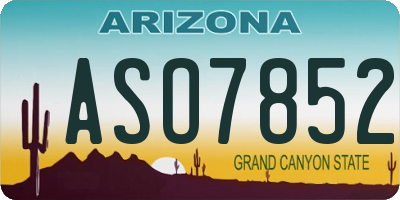 AZ license plate ASO7852