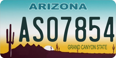 AZ license plate ASO7854
