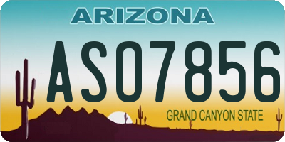 AZ license plate ASO7856