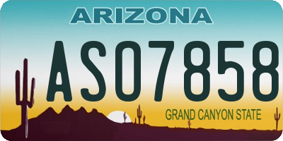 AZ license plate ASO7858