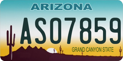 AZ license plate ASO7859