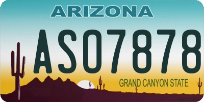 AZ license plate ASO7878