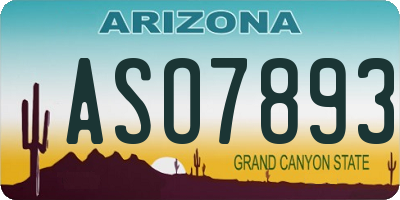 AZ license plate ASO7893