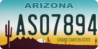 AZ license plate ASO7894