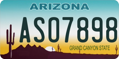 AZ license plate ASO7898