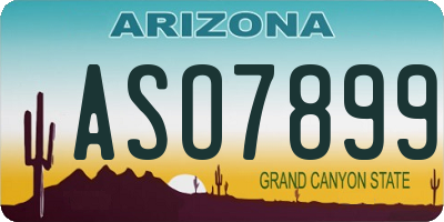 AZ license plate ASO7899