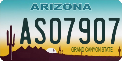 AZ license plate ASO7907