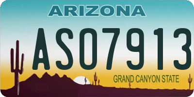 AZ license plate ASO7913