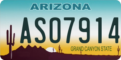 AZ license plate ASO7914