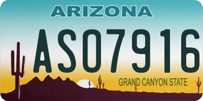 AZ license plate ASO7916