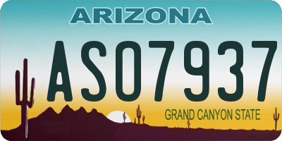 AZ license plate ASO7937