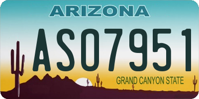 AZ license plate ASO7951