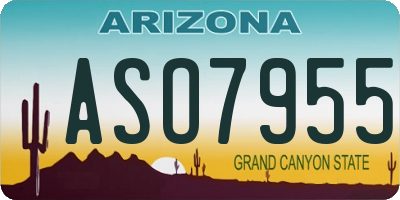AZ license plate ASO7955