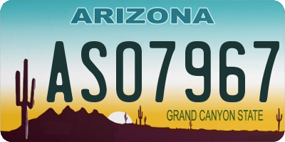 AZ license plate ASO7967