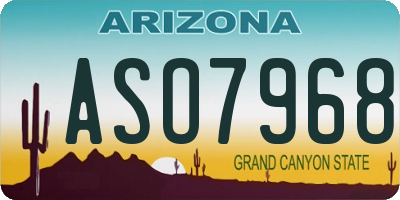 AZ license plate ASO7968