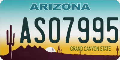 AZ license plate ASO7995