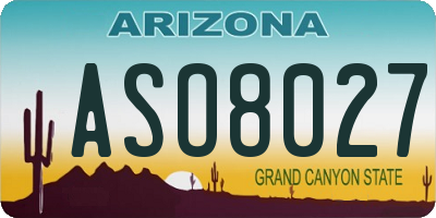 AZ license plate ASO8027