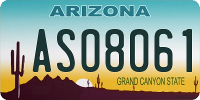 AZ license plate ASO8061