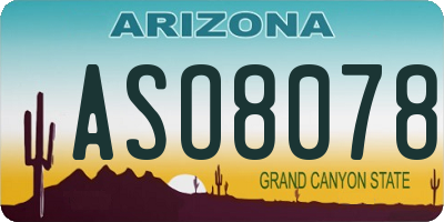 AZ license plate ASO8078