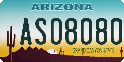 AZ license plate ASO8080