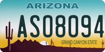 AZ license plate ASO8094