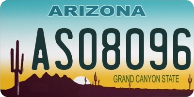 AZ license plate ASO8096