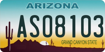 AZ license plate ASO8103