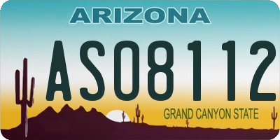 AZ license plate ASO8112