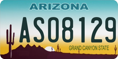 AZ license plate ASO8129