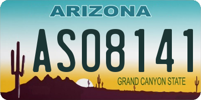 AZ license plate ASO8141