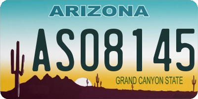 AZ license plate ASO8145