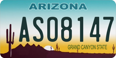 AZ license plate ASO8147
