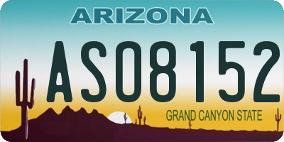 AZ license plate ASO8152