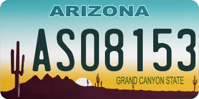 AZ license plate ASO8153
