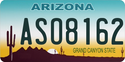 AZ license plate ASO8162